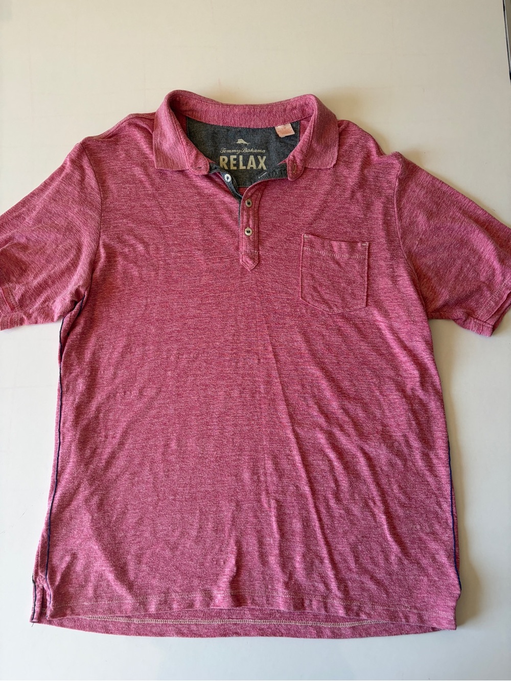 Tommy Bahama relax heathered red men’s short sleeve casual polo size large